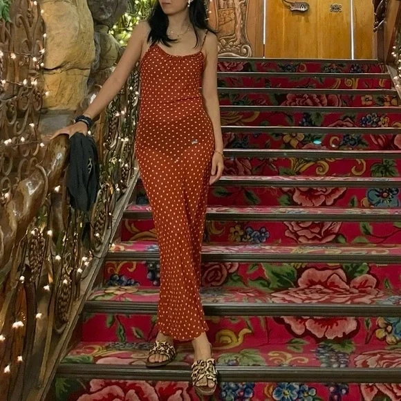 NWT Réalisation Par The Esmé Rouge Spot 100% Silk Slip Dress Size S - Picture 2 of 15